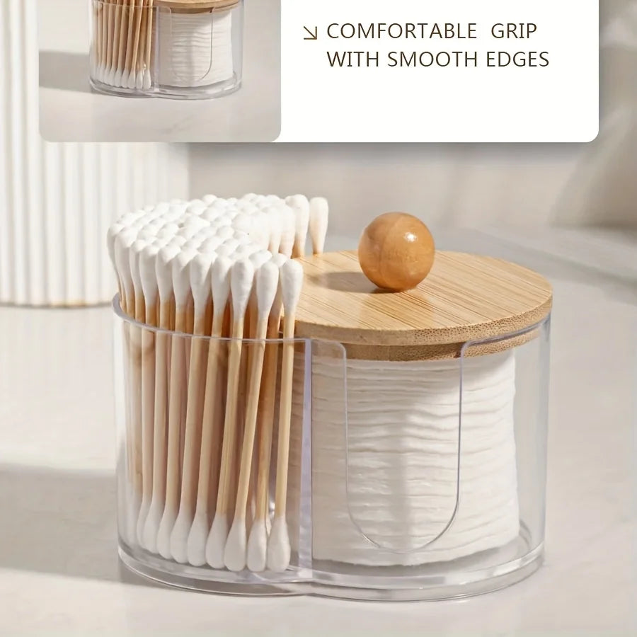 Dual Compartment Cotton Pad and Swab Organizer