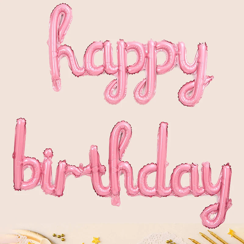 Cursive Happy Birthday Balloon Set - 1