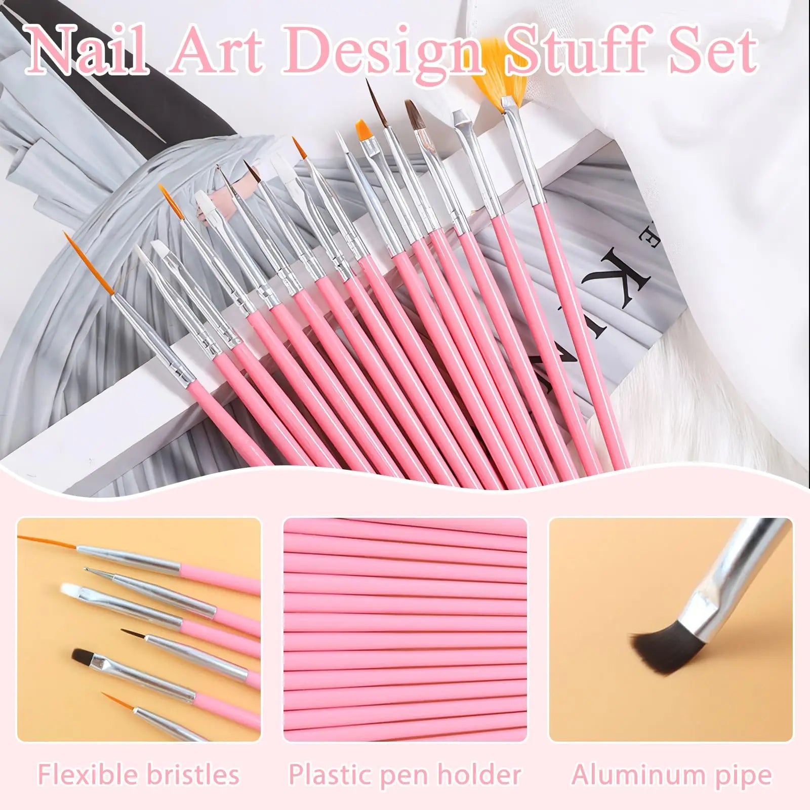 Professional Nail Art Brush Set for Manicure Design
