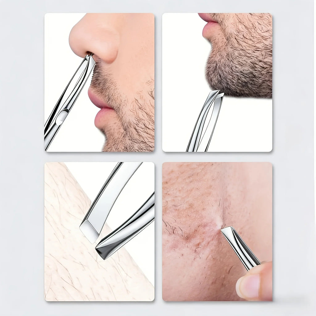 Precision Stainless Steel Slant-Tip Eyebrow Tweezers