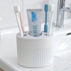 4-Slot Bathroom Toothbrush and Toothpaste Organizer Stand