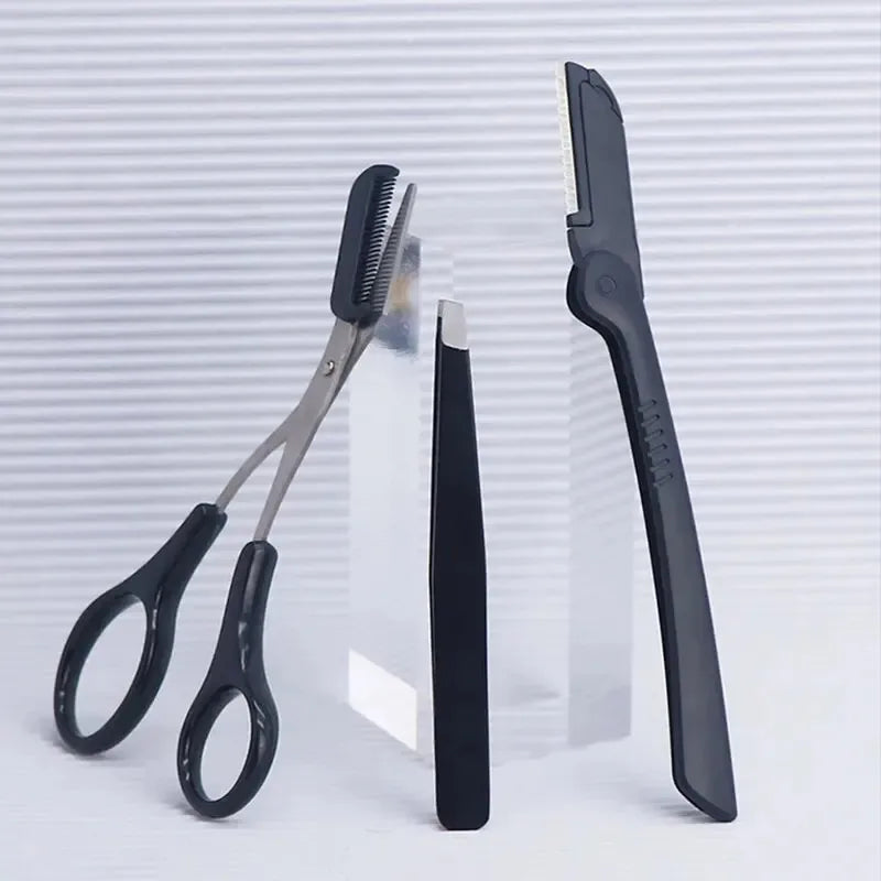 Professional Eyebrow Shaping Trimmer and Tweezer Set - 2