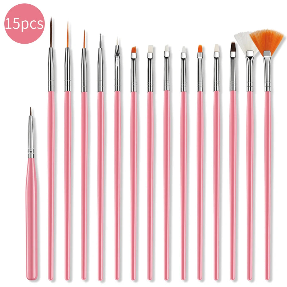 Professional Nail Art Brush Set for Manicure Designs - 19