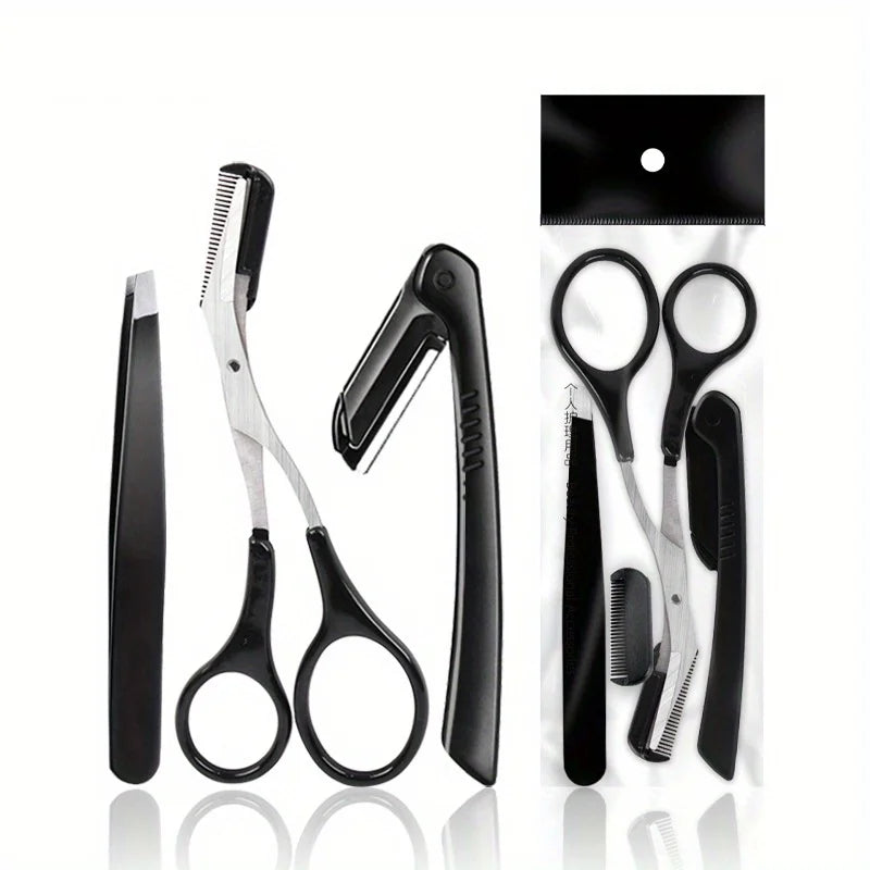 Professional Eyebrow Grooming and Facial Hair Trimmer Set - 3