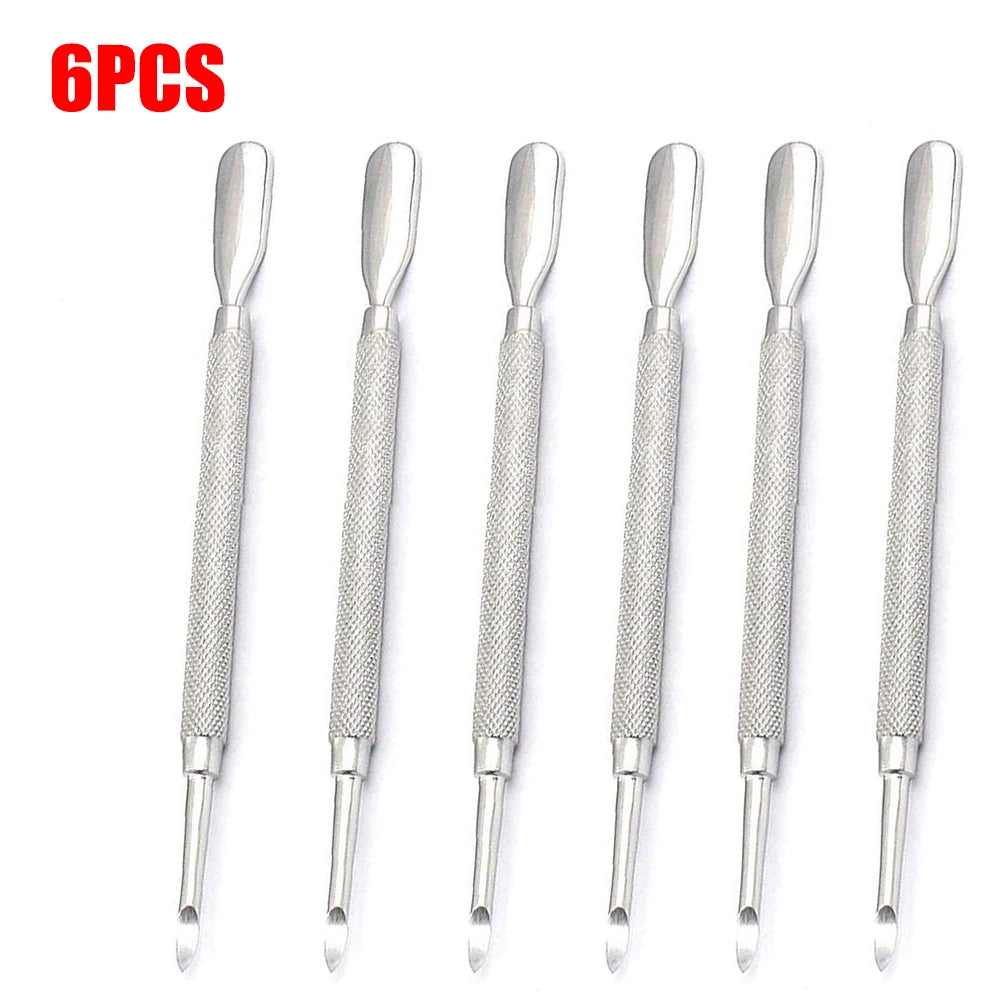 Dual-Ended Stainless Steel Cuticle Pusher and Nail Cleaner