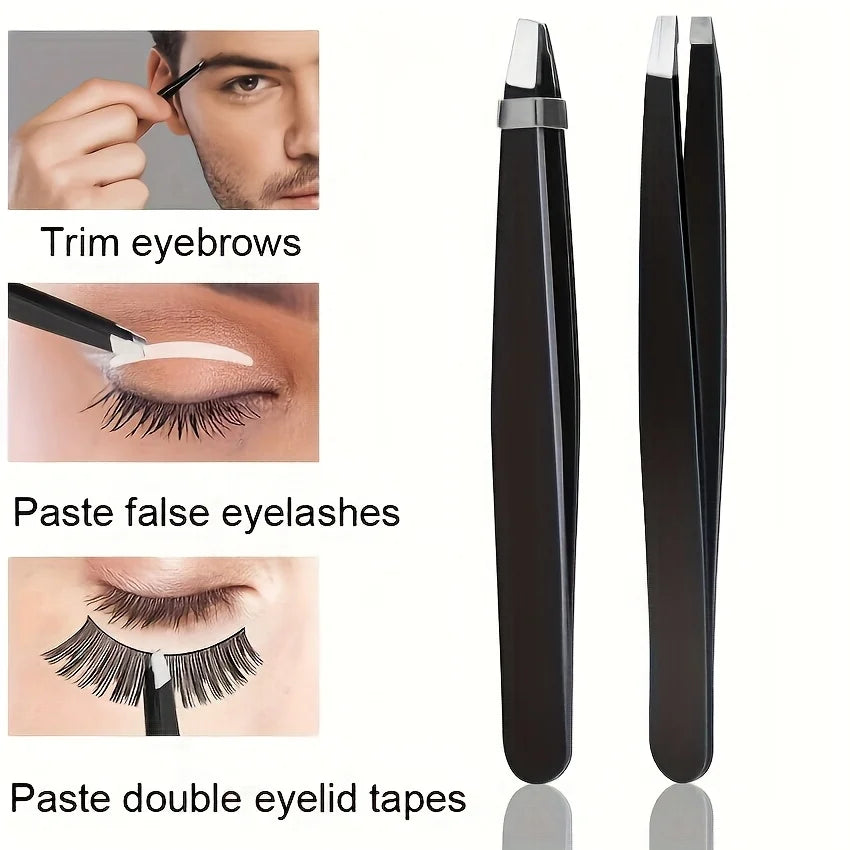 Precision Stainless Steel Eyebrow Tweezer Set - 6