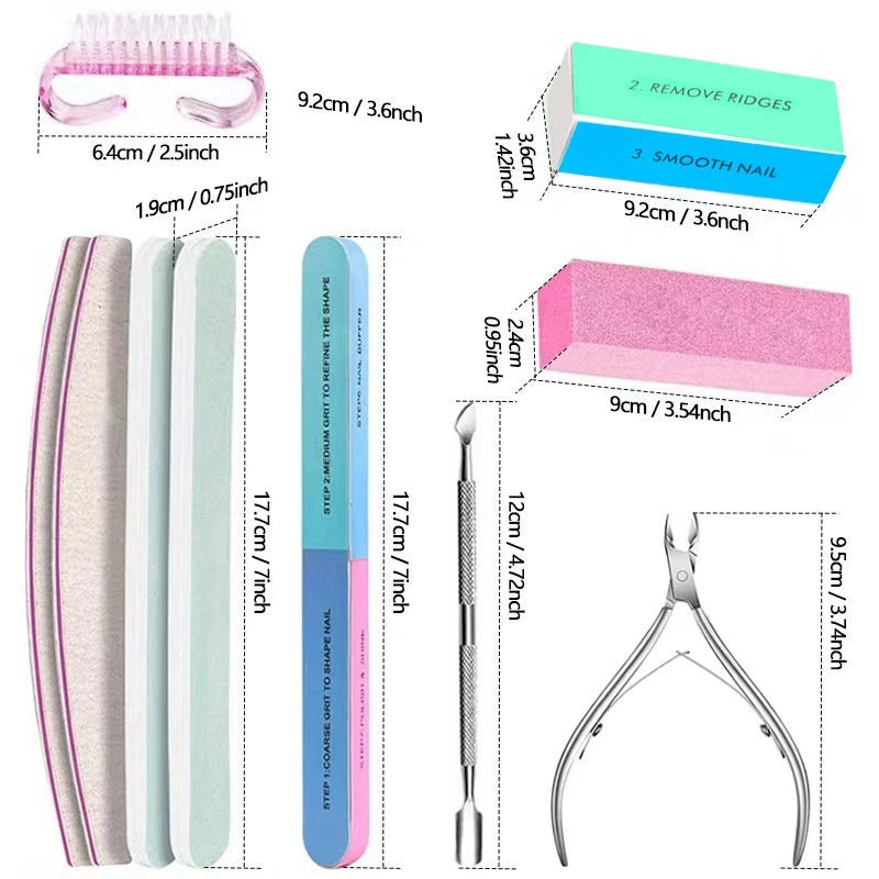 Professional Manicure and Pedicure Nail Care Kit - 16