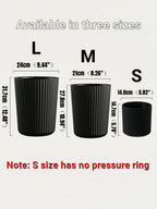 Modern Striped Trash Can for Home and Office