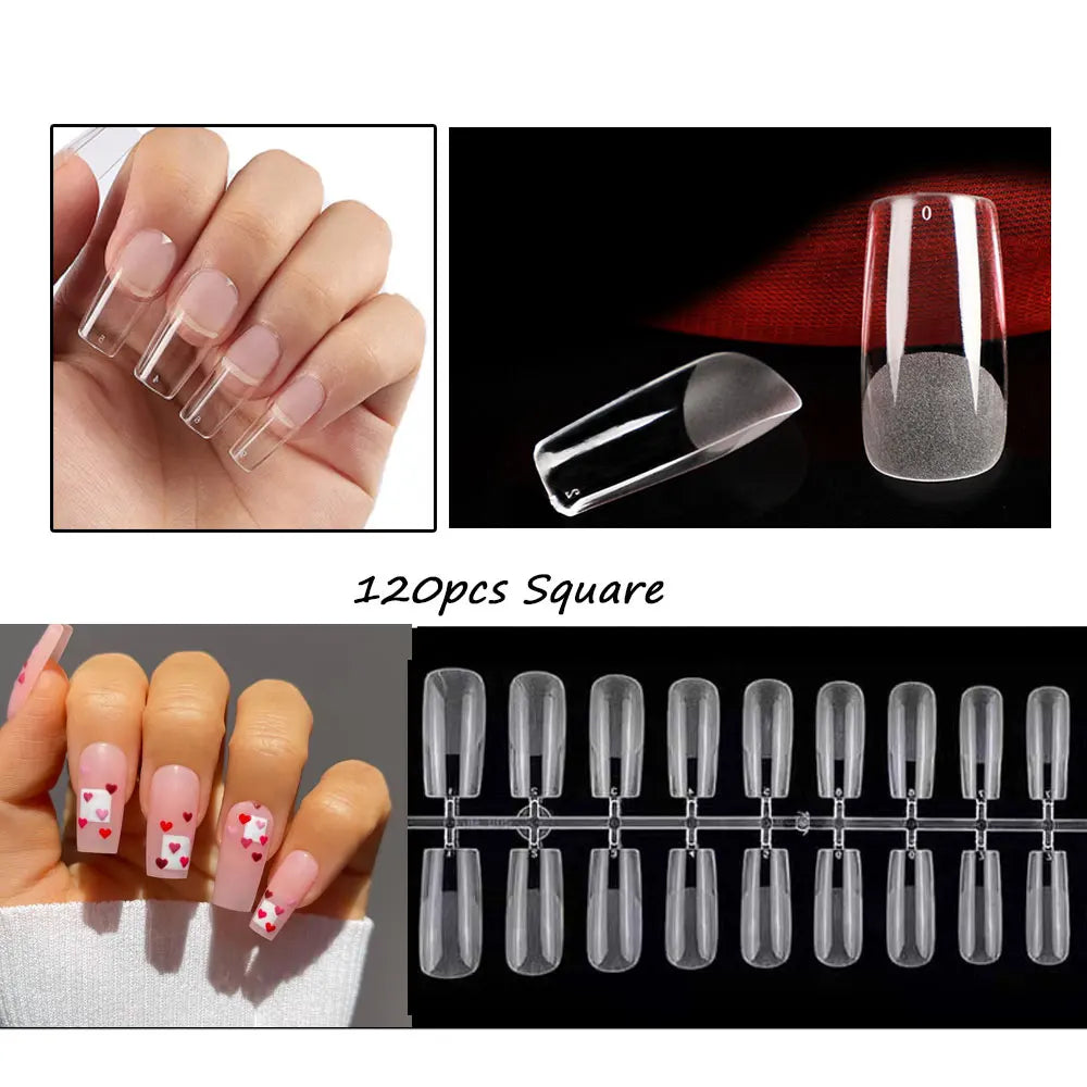 Matte Soft Gel Full Cover Almond Nail Tips - 17