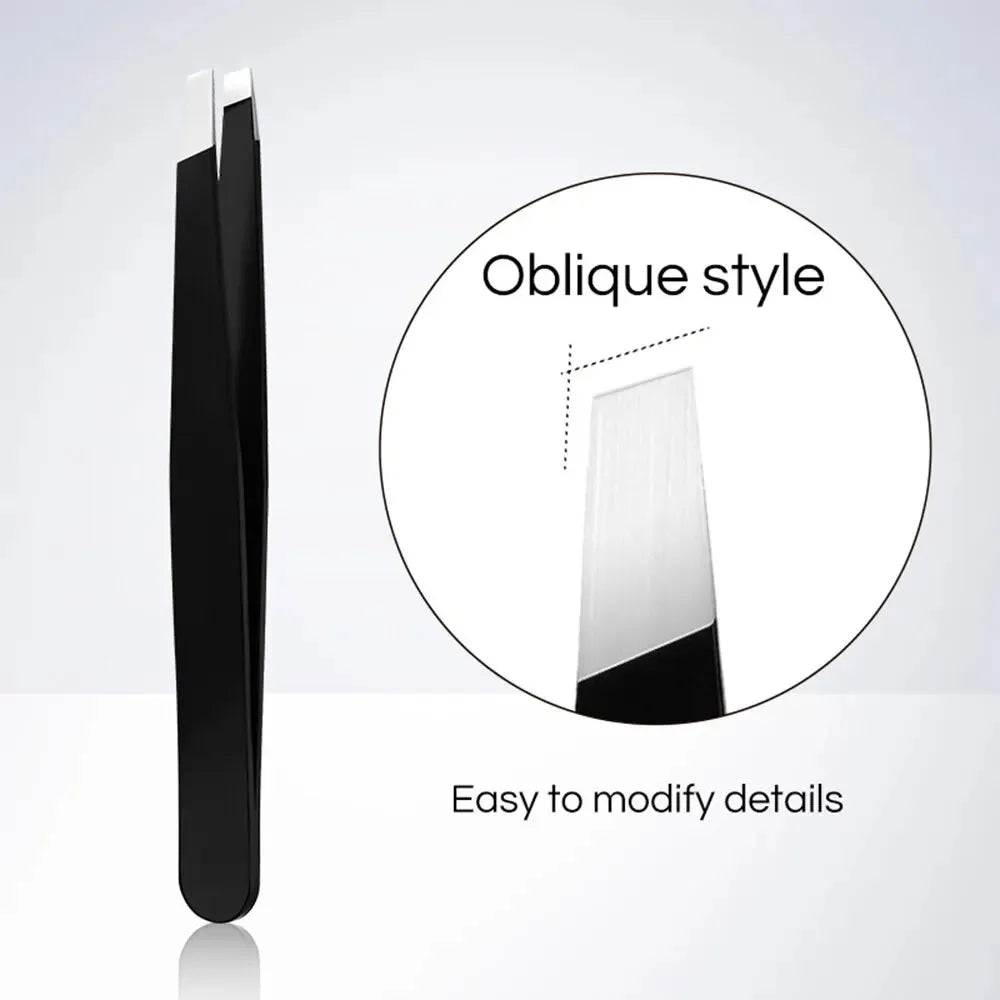Precision Stainless Steel Eyebrow Tweezer Set - 15
