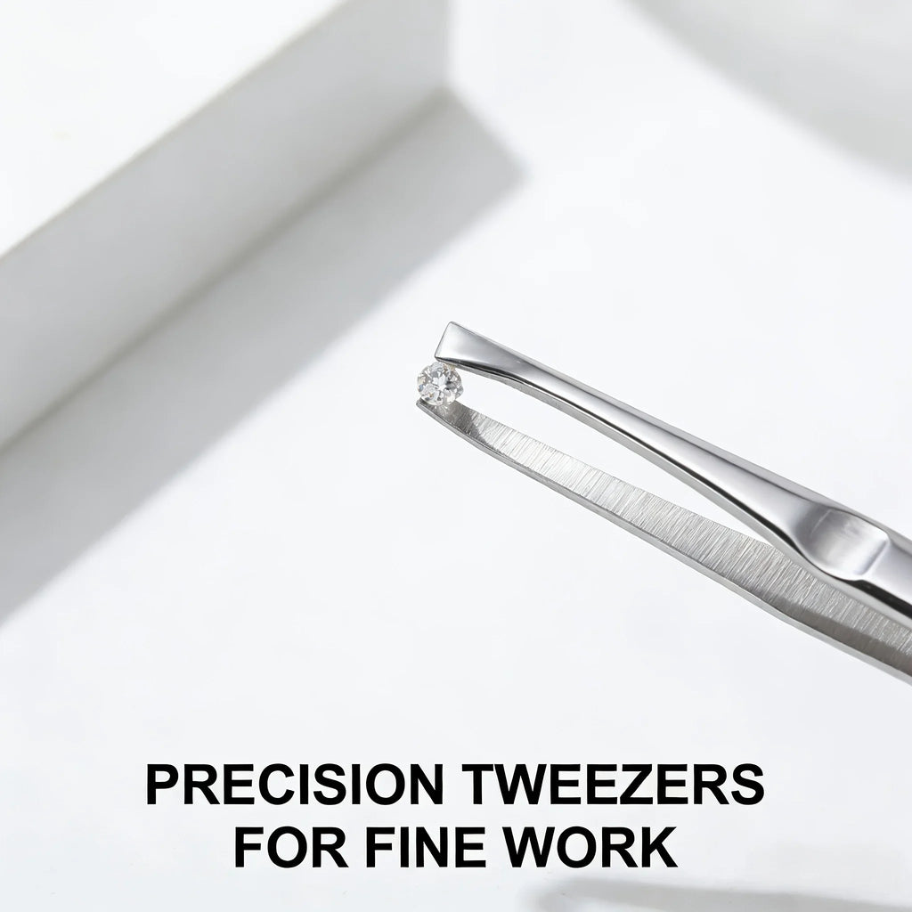Precision Stainless Steel Slant-Tip Eyebrow Tweezers