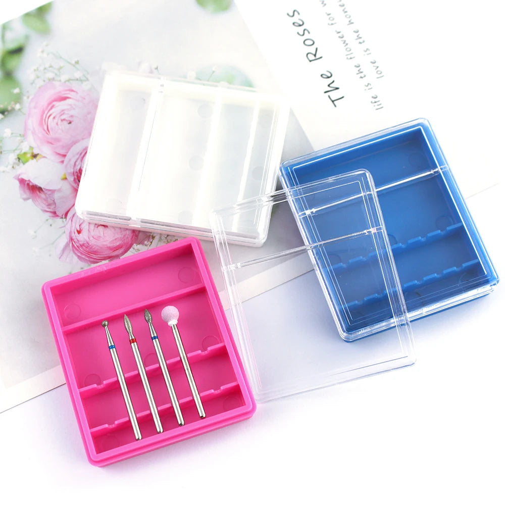 Clear Nail Drill Bit Storage Case