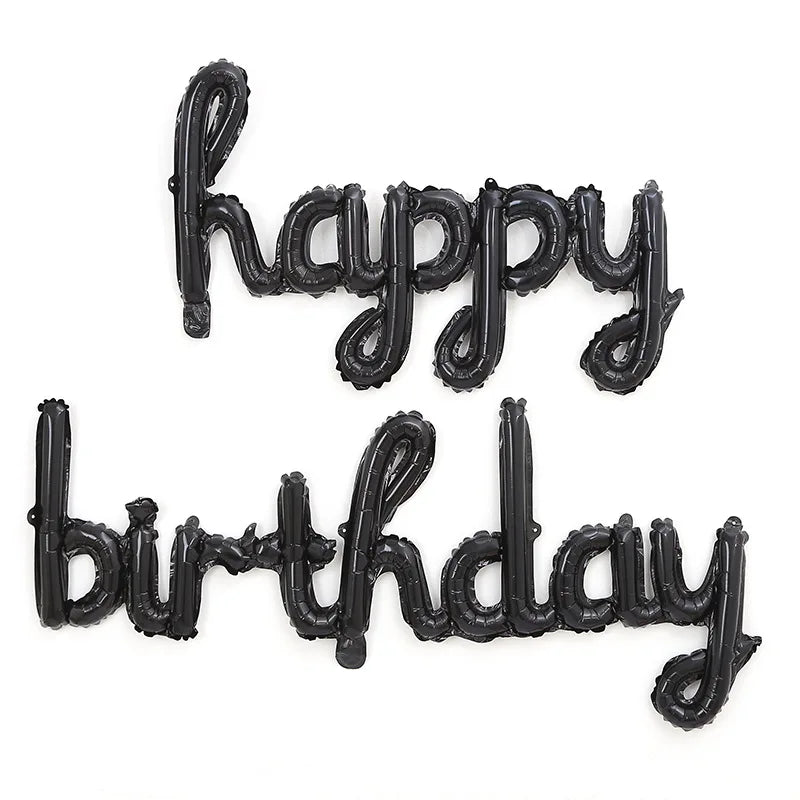Cursive Happy Birthday Balloon Set