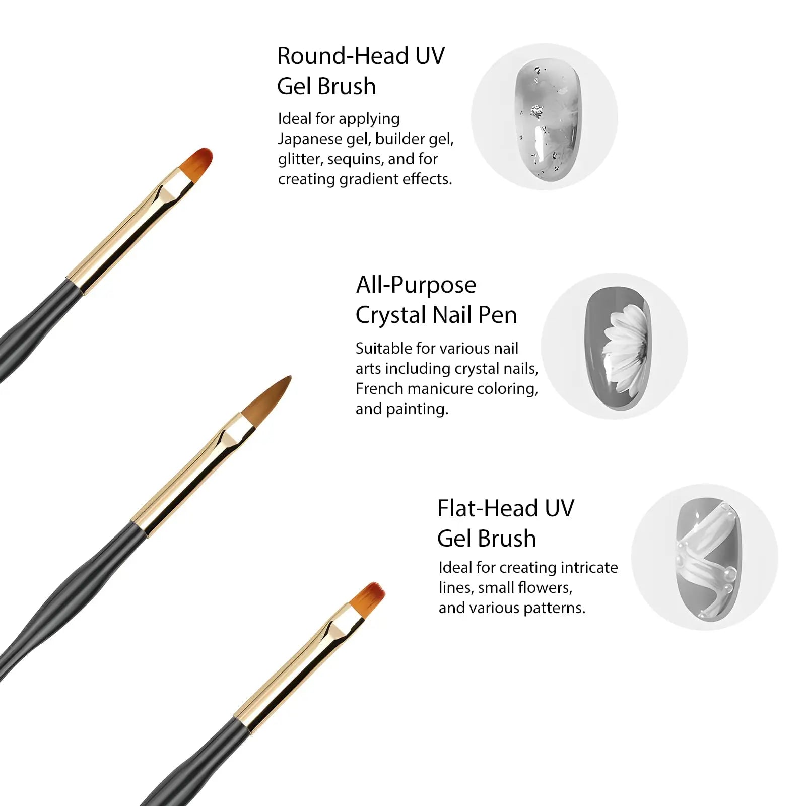 Dual-Ended Nail Art Brush Set for Professional Manicures