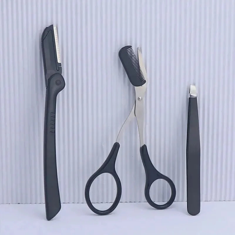 Professional Eyebrow Shaping Trimmer and Tweezer Set