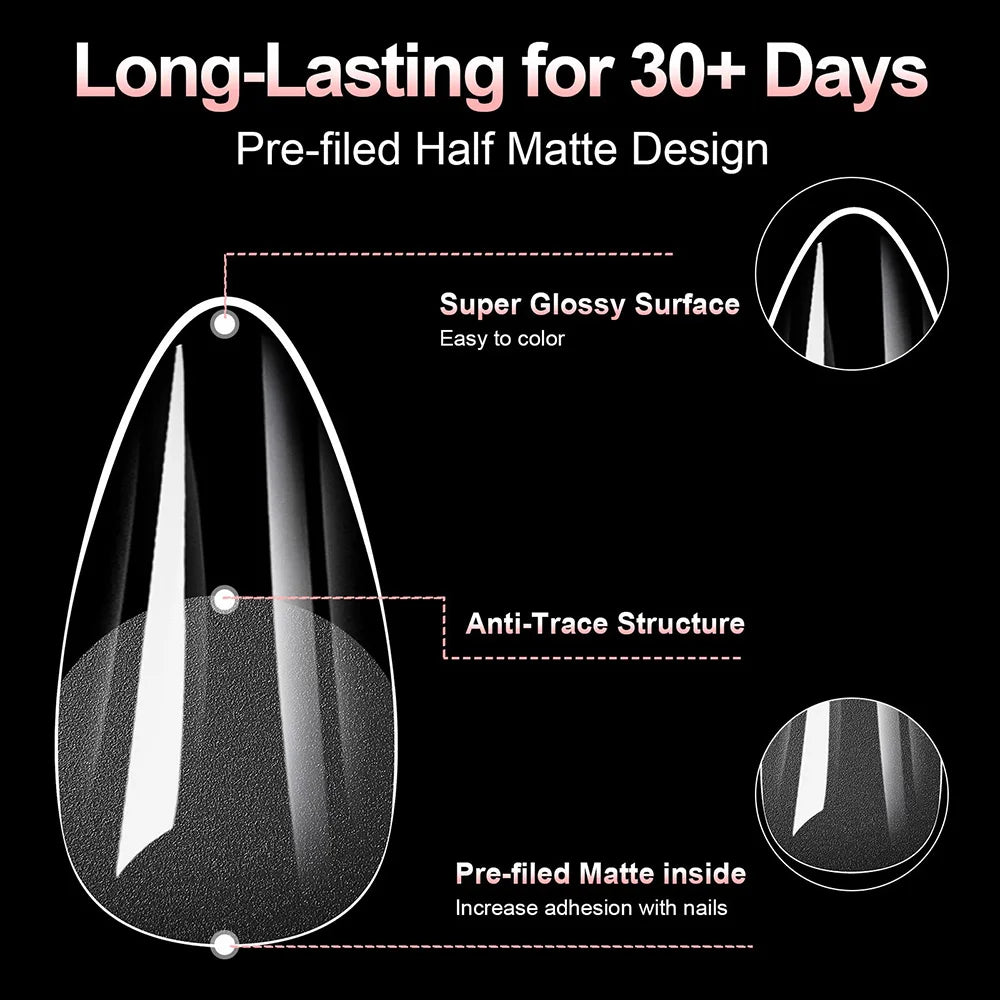 Full Cover Press-On Nail Tips for Professional Manicure