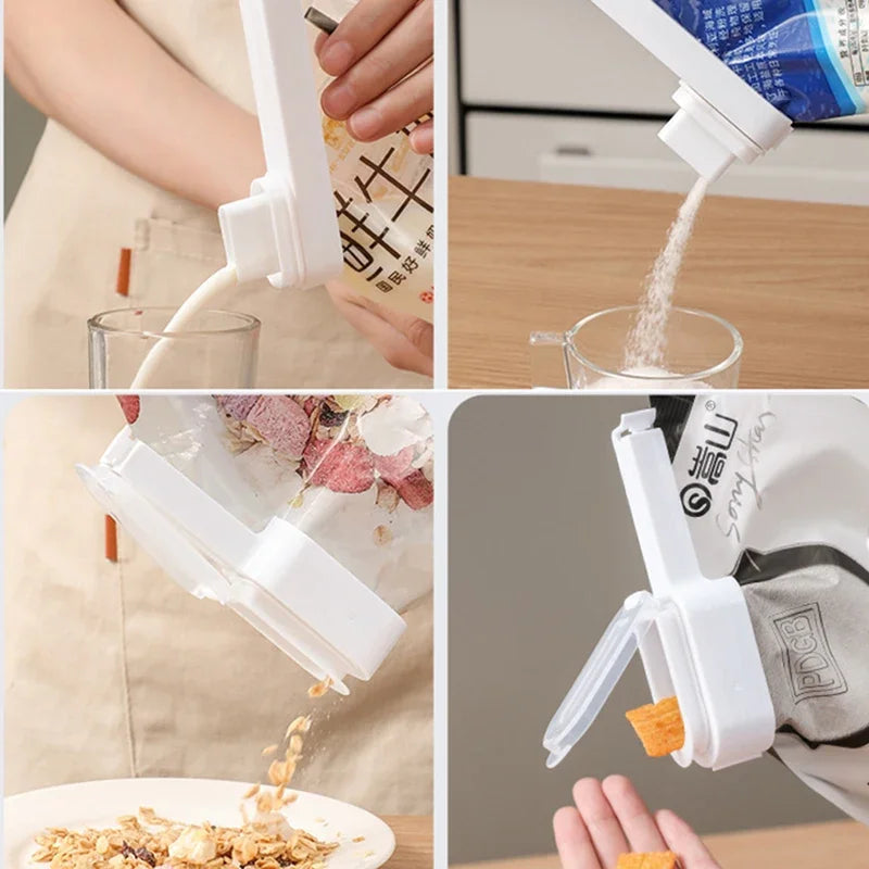 Airtight Food Bag Sealing Clip with Pouring Spout