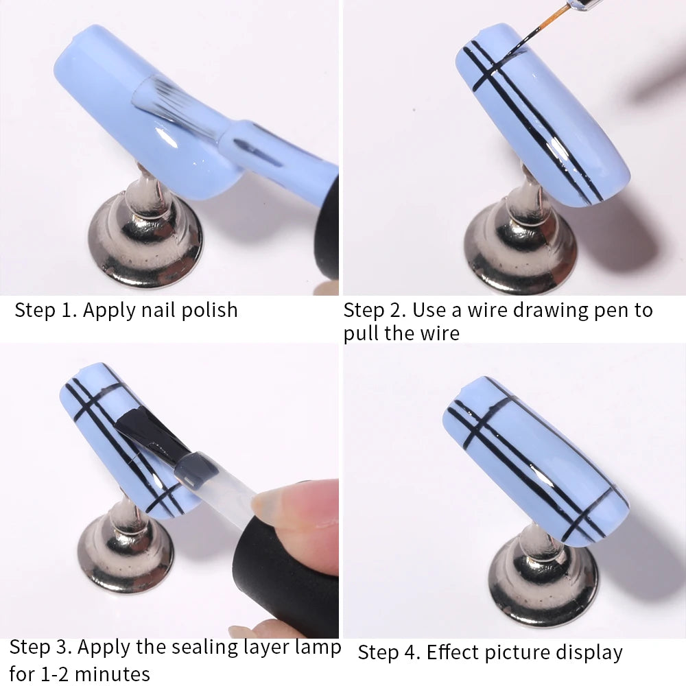 Professional Nail Art Liner Brush Set for DIY Designs - 11