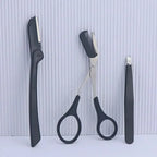 Professional Eyebrow Shaping Trimmer and Tweezer Set