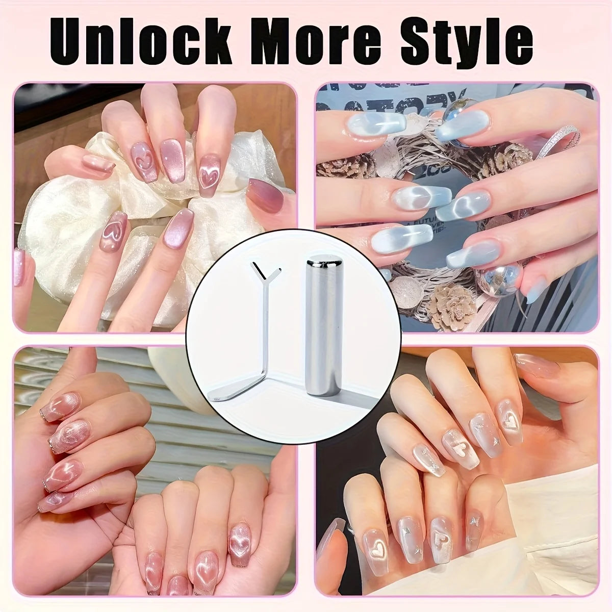 Magnetic Heart Shape Nail Art Tool for Cat Eye Polish