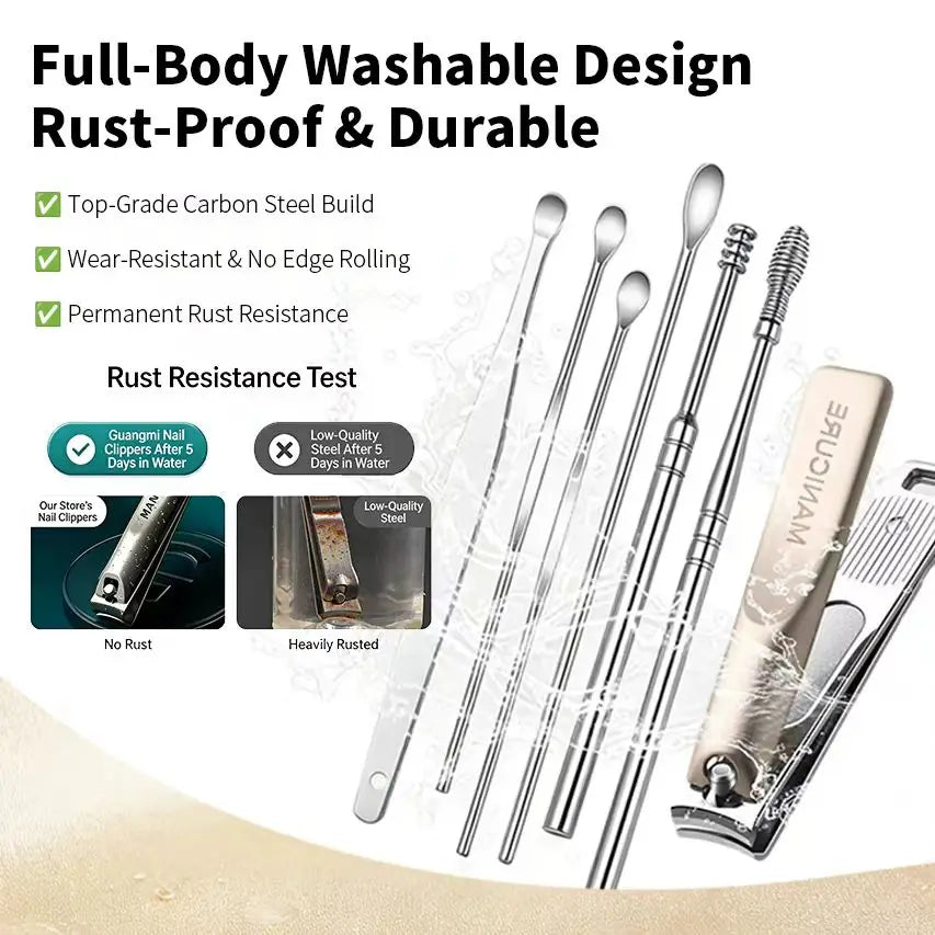 Professional Stainless Steel Manicure and Pedicure Grooming Kit