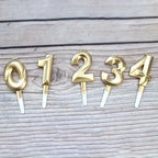 3D Gold Number Birthday Cake Candle