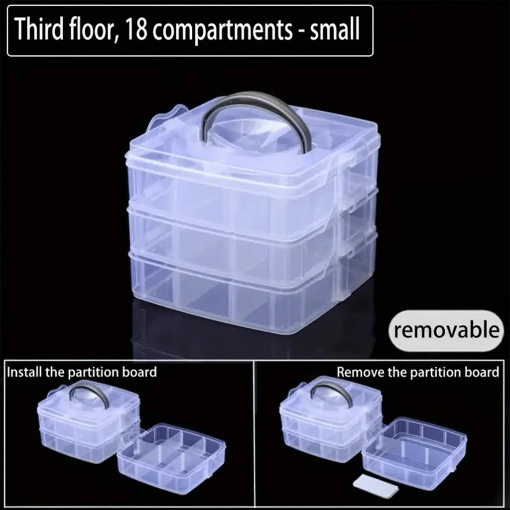 3-Tier Stackable Storage Organizer for Crafts and Jewelry