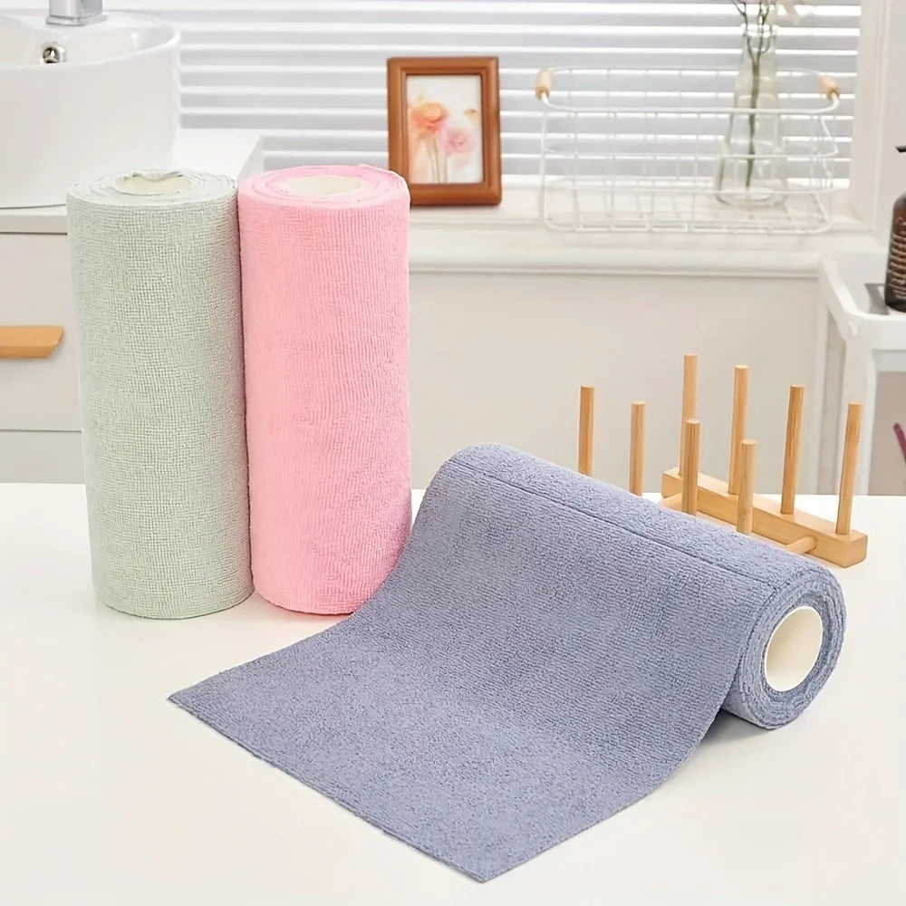 Reusable Washable Kitchen Cleaning Cloth Roll