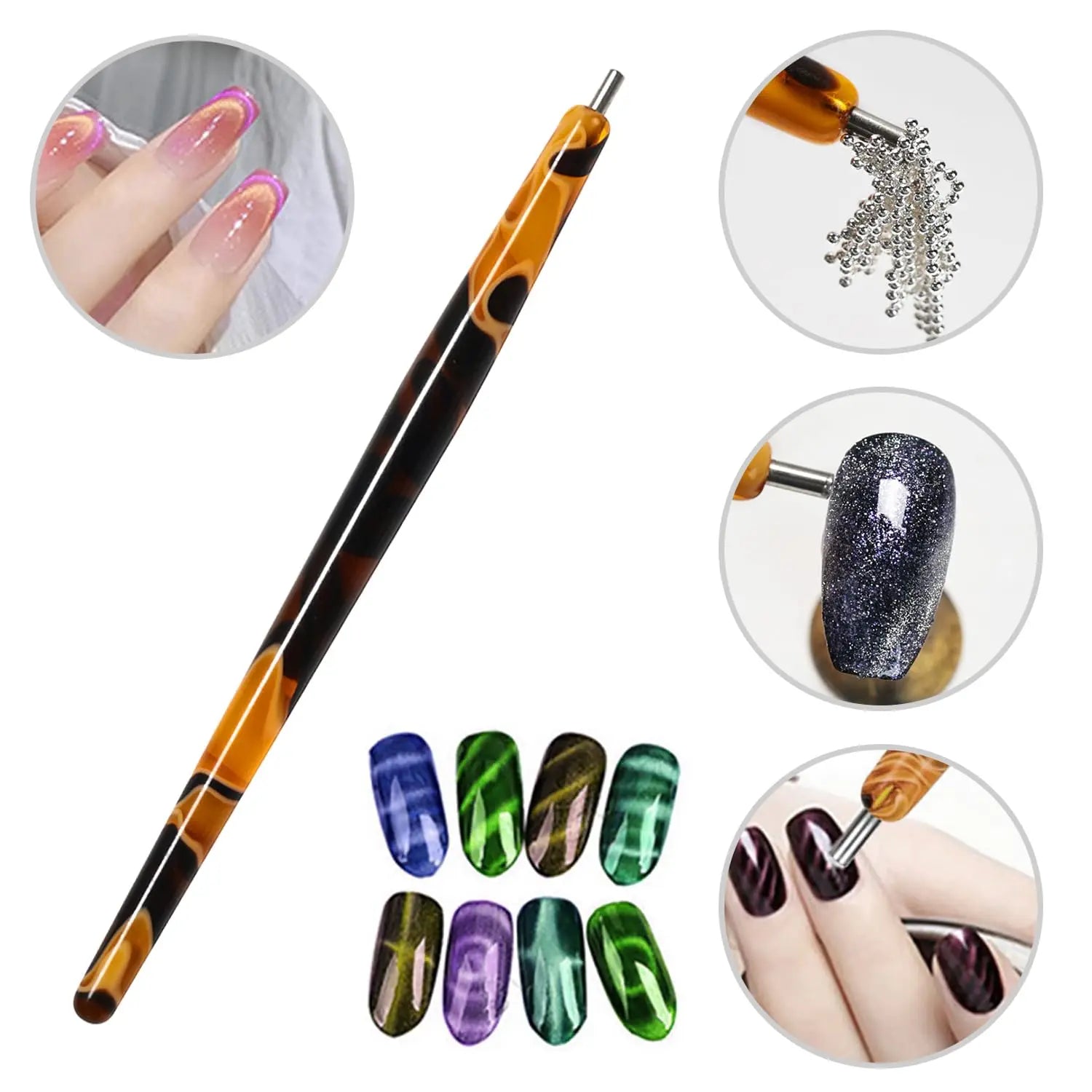 Magnetic Cat Eye Nail Art Tool Set - 12