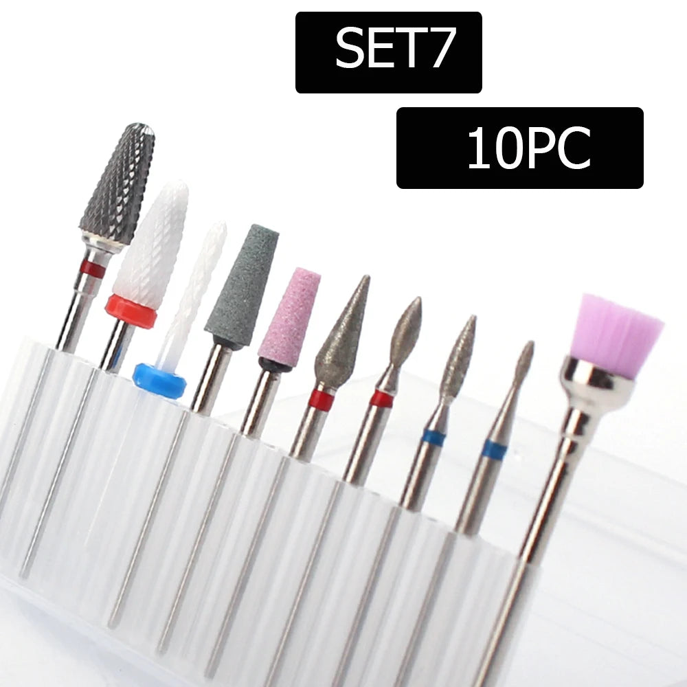 Professional Ceramic Nail Drill Bit Set for Manicure - 5