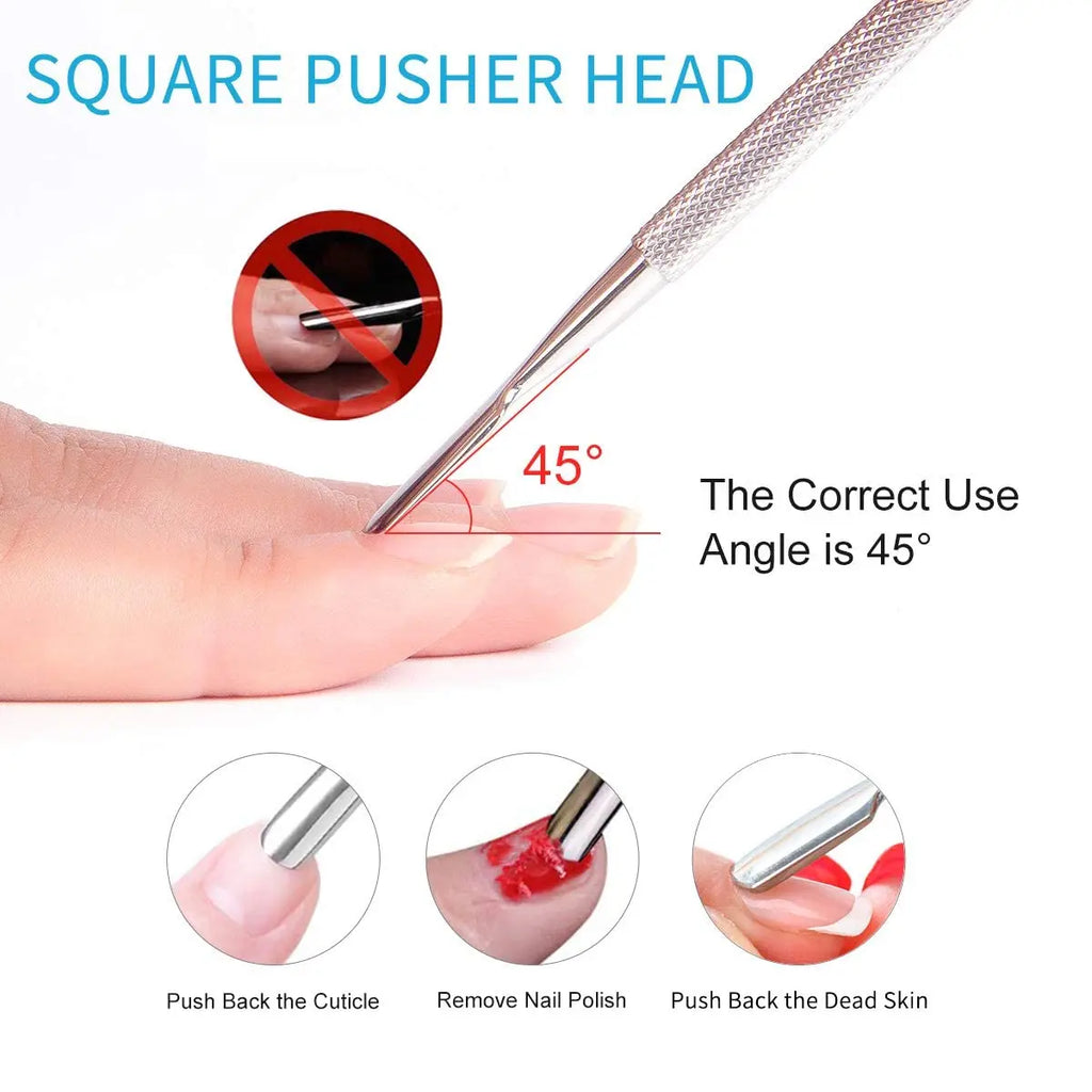 Professional Stainless Steel Cuticle Pusher and Gel Polish Remover