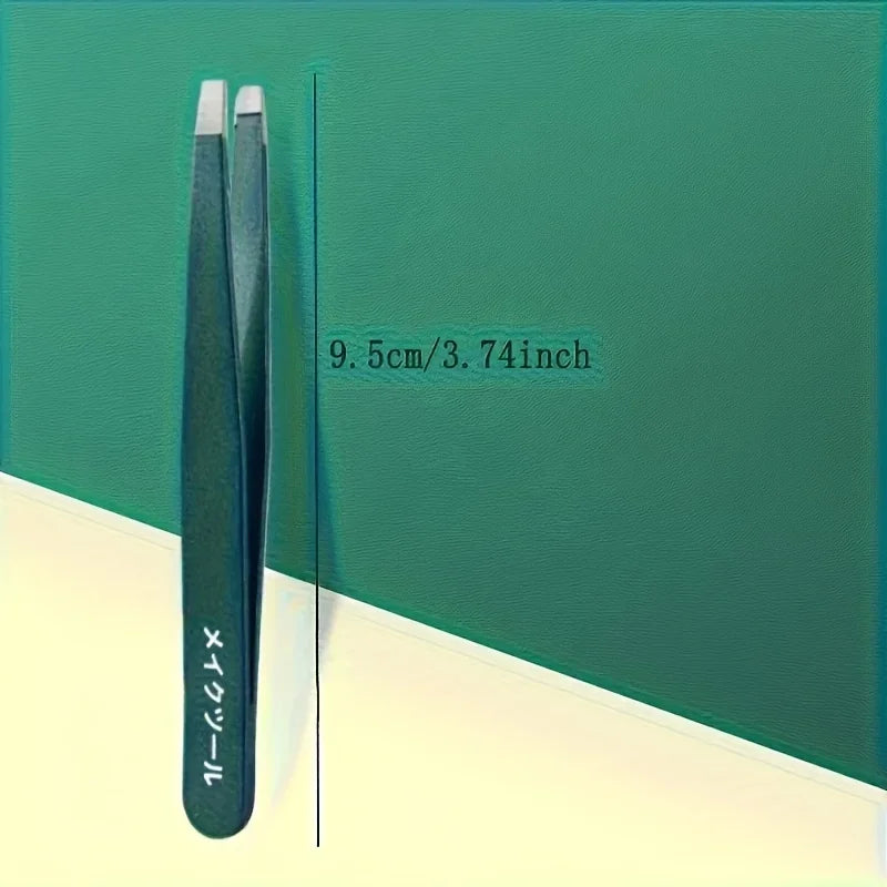 Precision Slanted Tip Tweezers for Hair Removal - 12