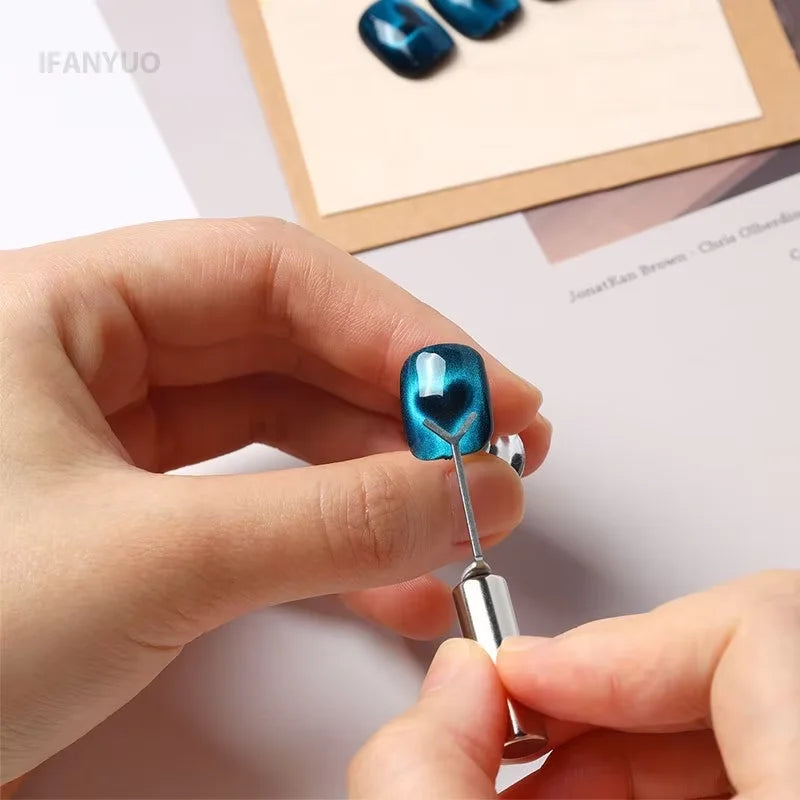 Magnetic Heart Shape Nail Art Tool for Cat Eye Polish - 10