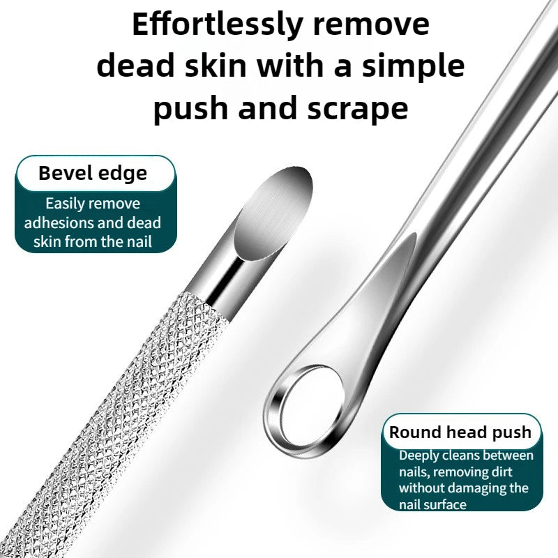 Professional Stainless Steel Cuticle Pusher and Nail Cleaner