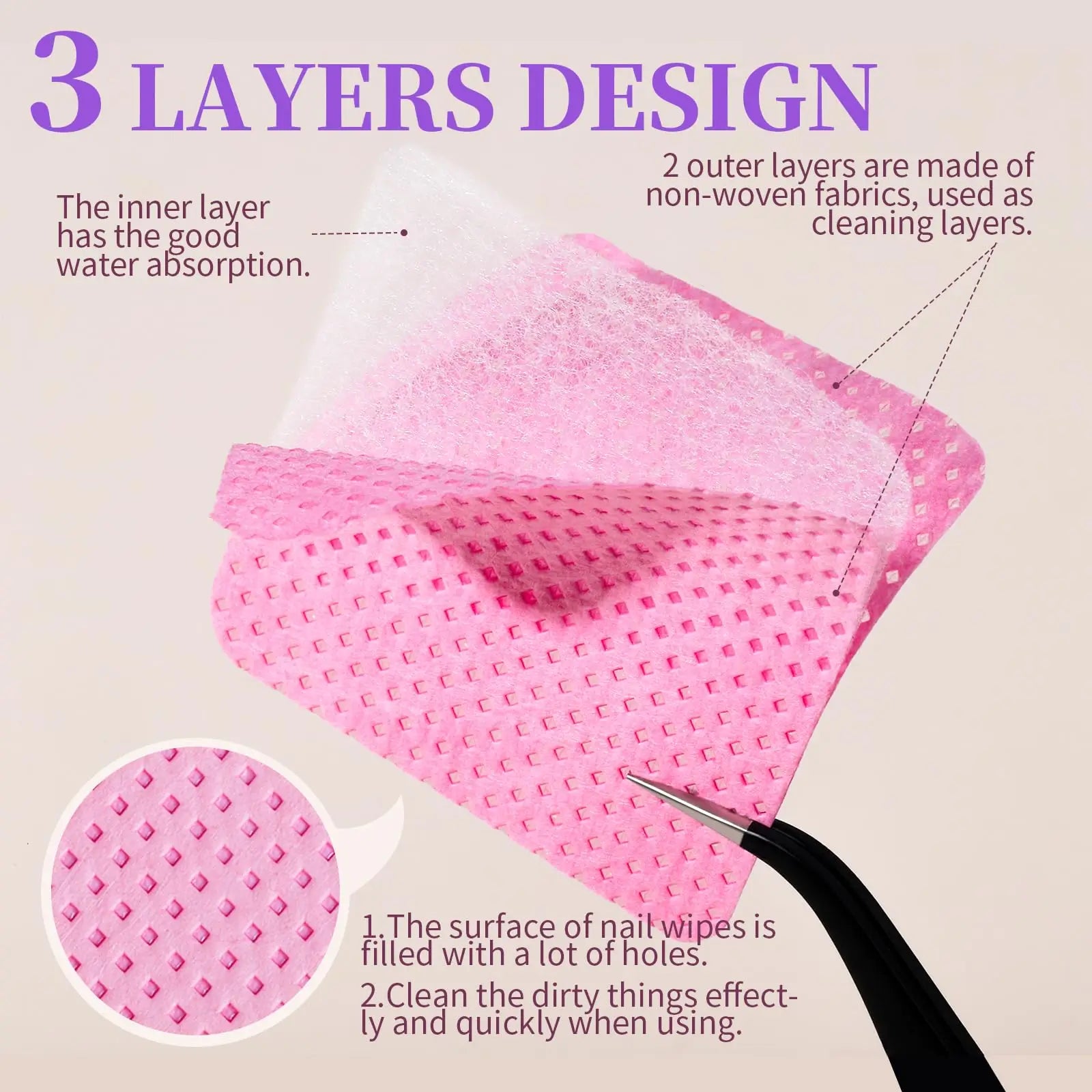 Lint-Free Manicure and Nail Polish Remover Wipes