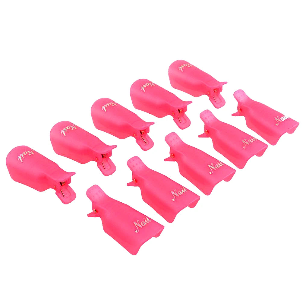 Reusable Soak Off Nail Gel Polish Remover Clips - 5