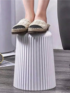 Modern Striped Trash Can for Home and Office