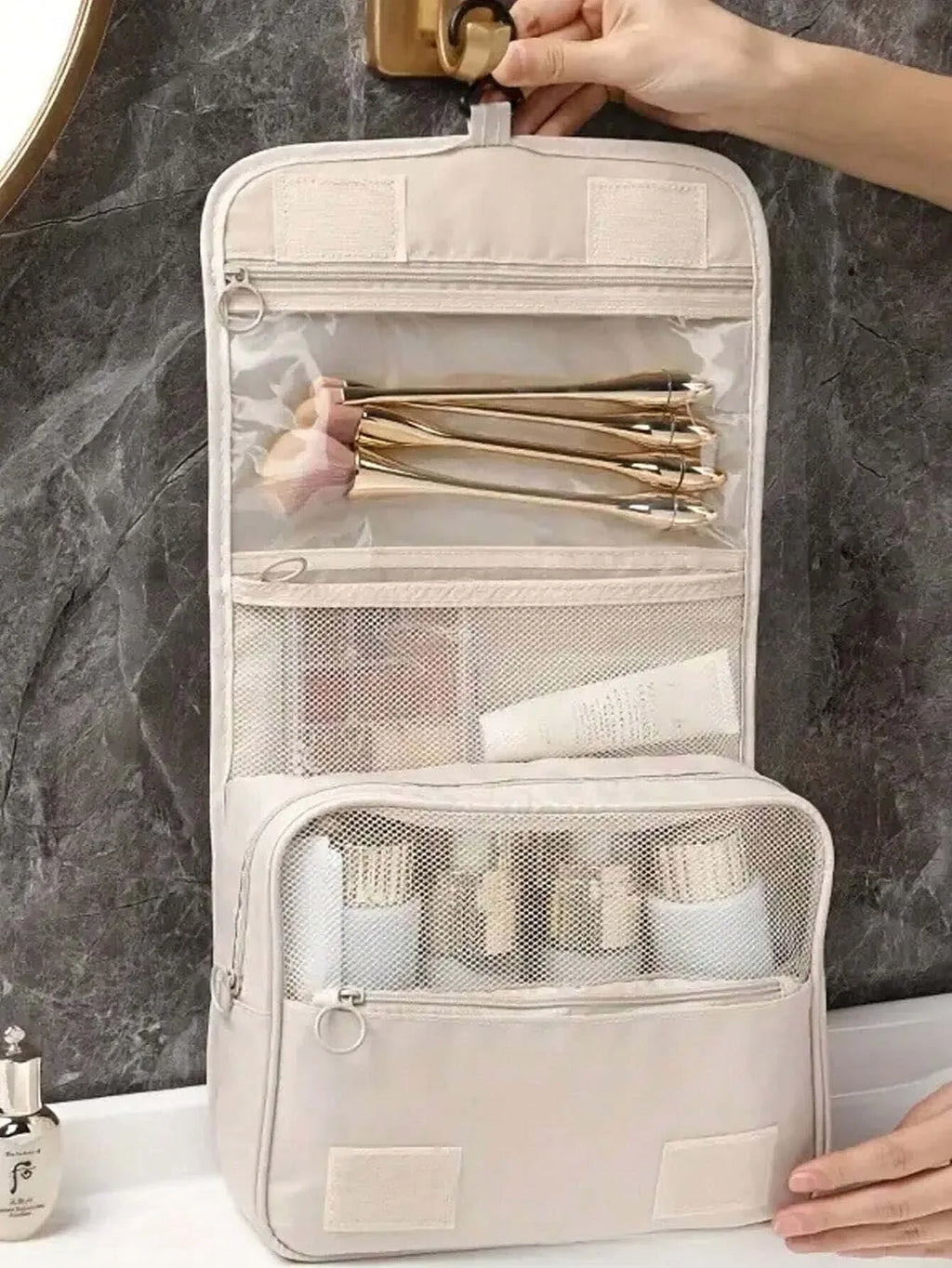 Portable Hanging Travel Toiletry and Makeup Organizer