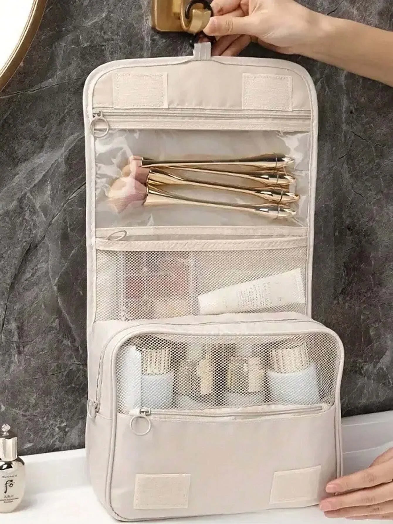 Portable Hanging Travel Toiletry and Makeup Organizer