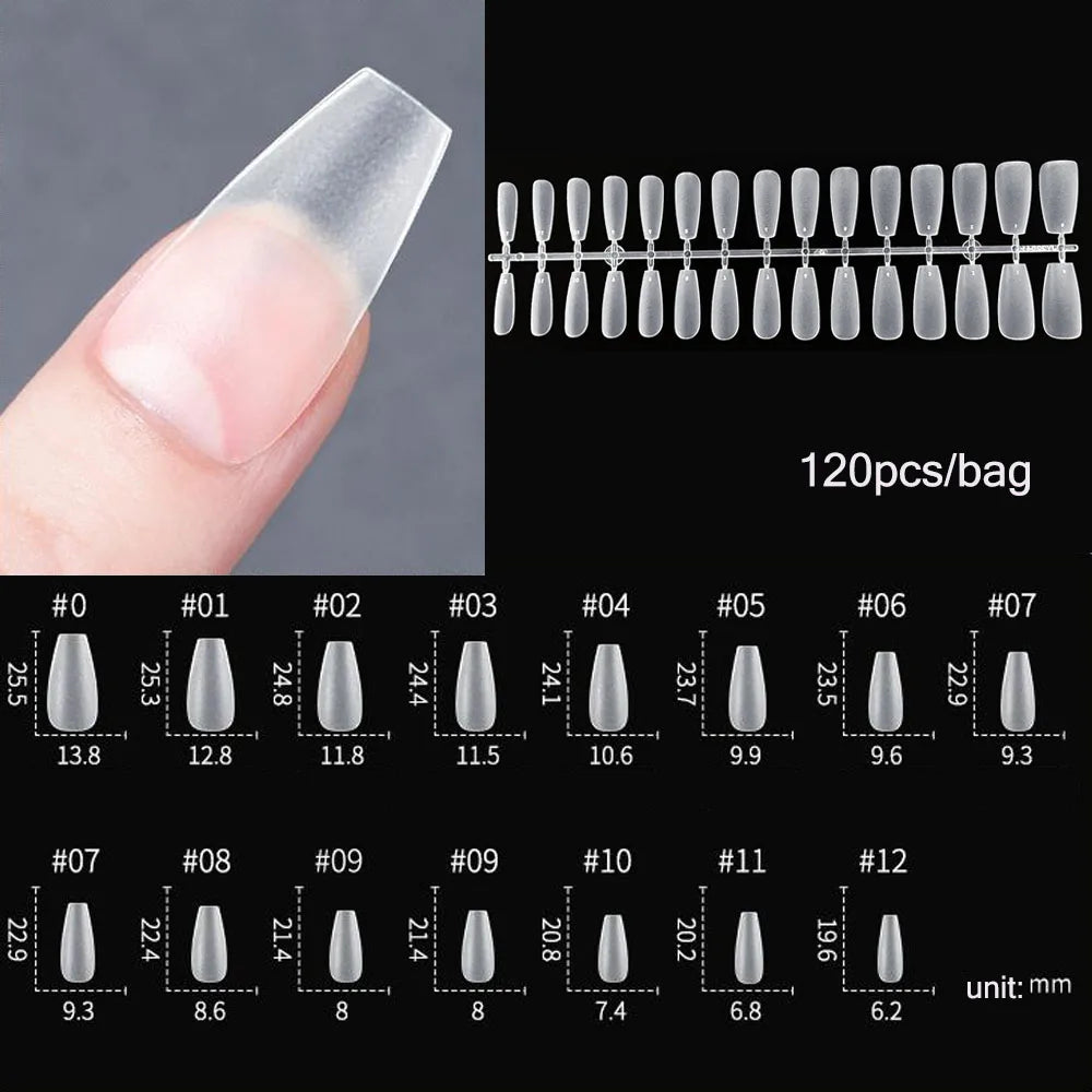 Matte Soft Gel Full Cover Almond Nail Tips - 26