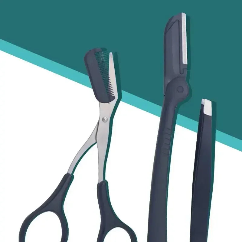 Professional Eyebrow Shaping Trimmer and Tweezer Set