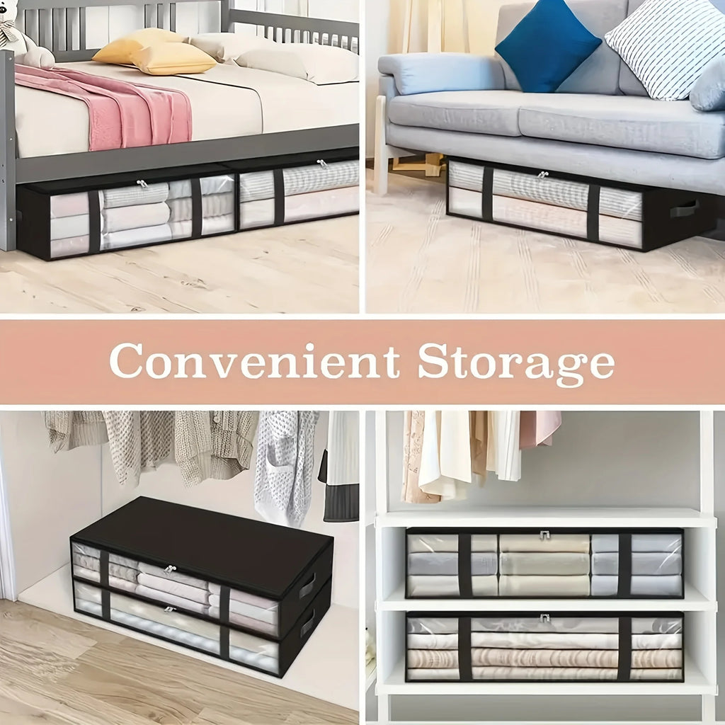 Foldable Under-Bed Storage Organizer for Bedding and Clothes