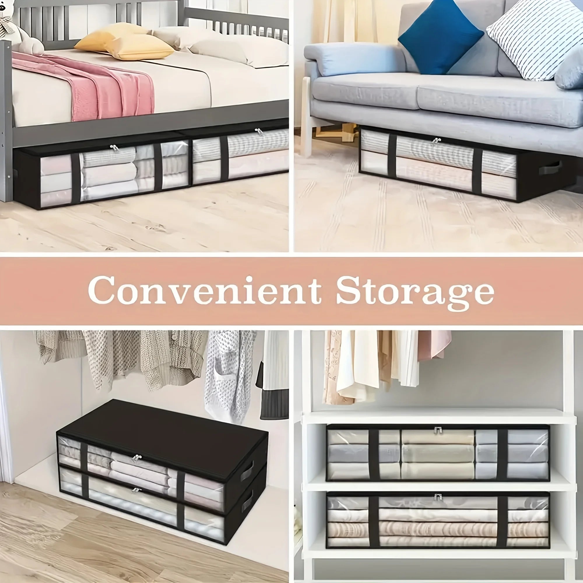 Foldable Under-Bed Storage Organizer for Bedding and Clothes