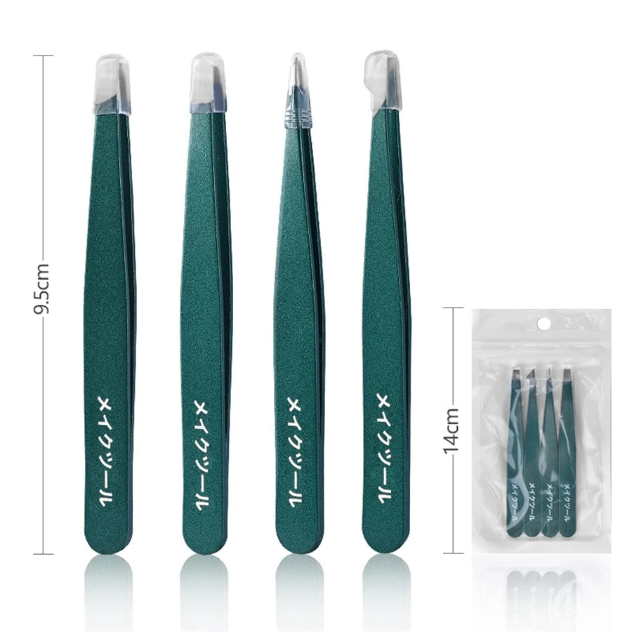Professional Stainless Steel Precision Tweezer Set - 10